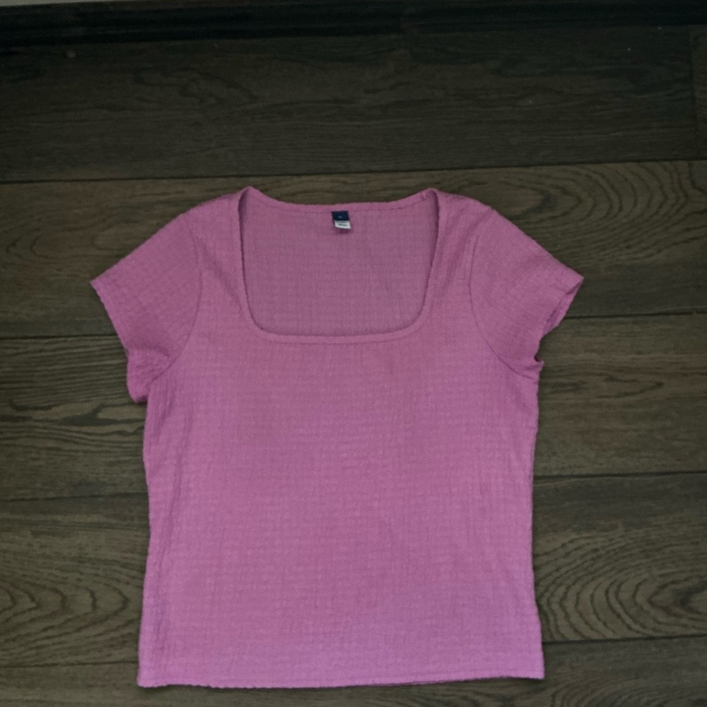 Old Navy Pink Square Neck Short Sleeve Top
